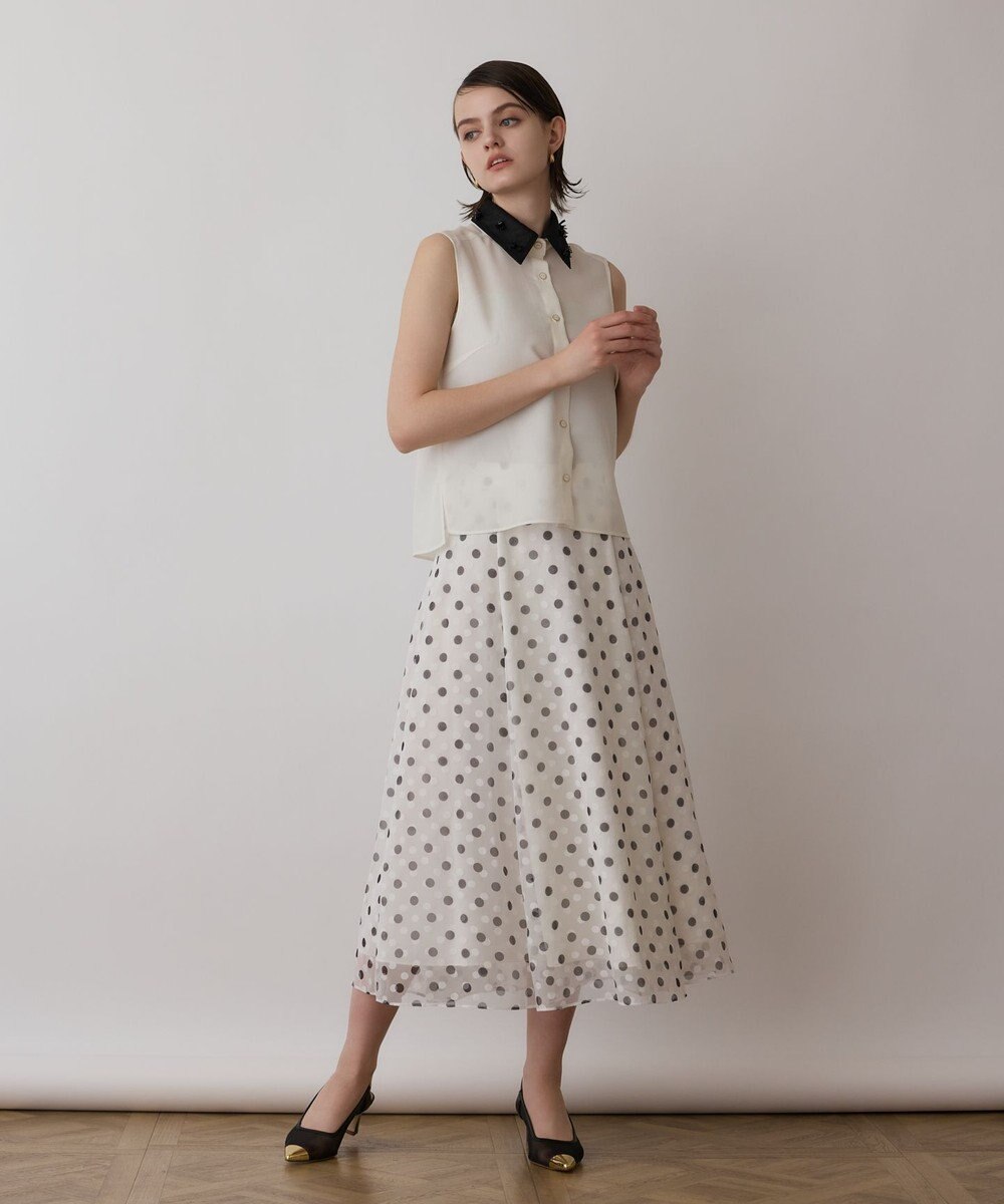 GRACE CONTINENTAL シアーメッシュノースリーブ 