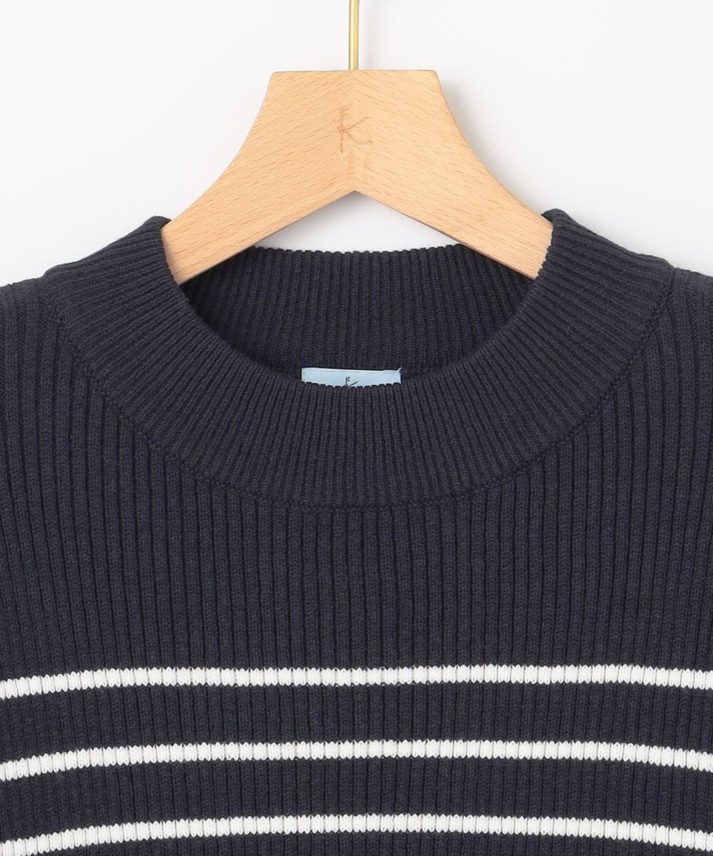 組曲 L 【WEB限定】ハイネック ゆるボーダーニット 
