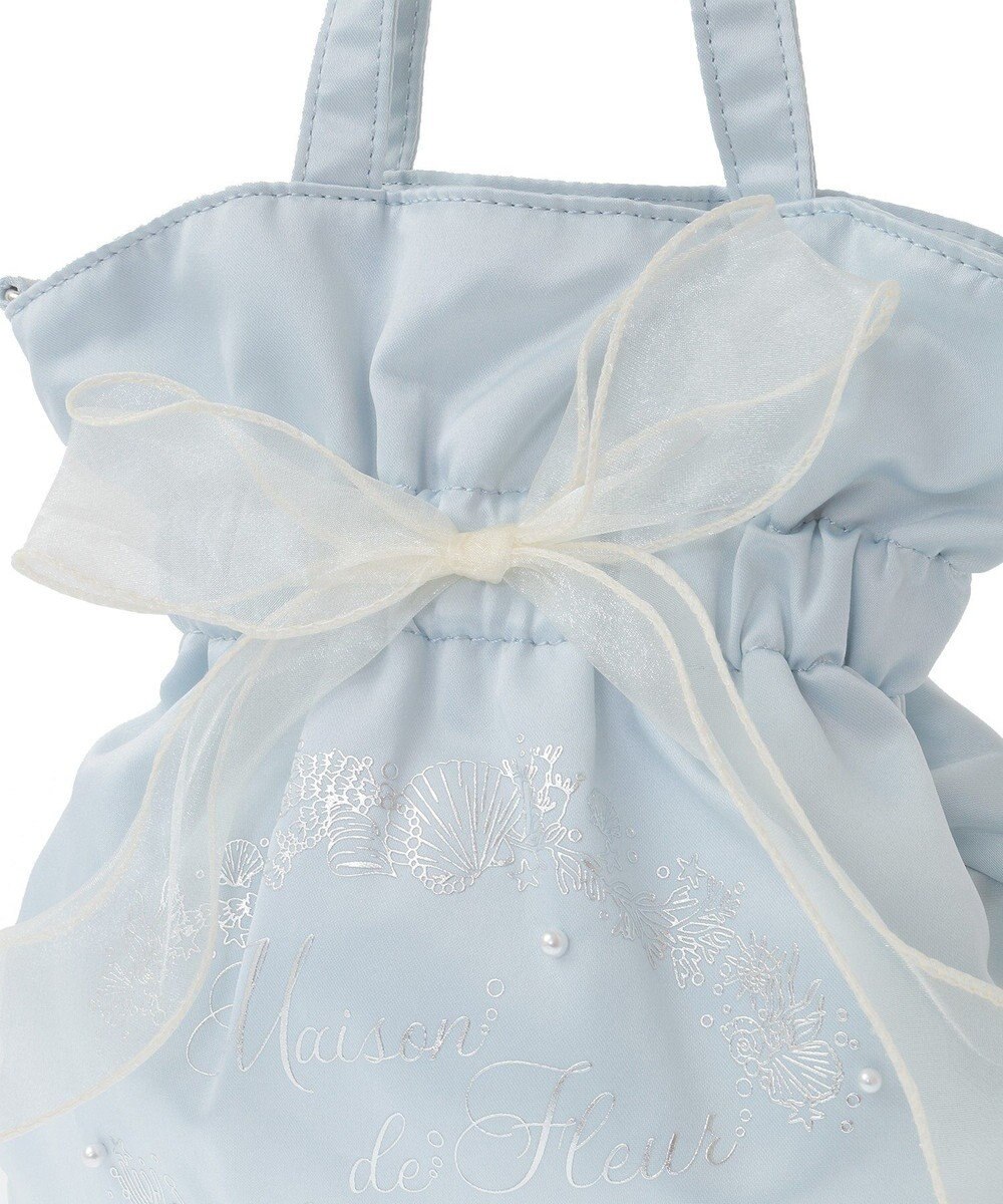 Maison de FLEUR シーシェルプリントリボン2Wayバッグ 