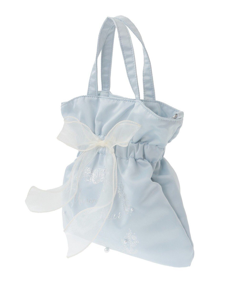 Maison de FLEUR シーシェルプリントリボン2Wayバッグ 