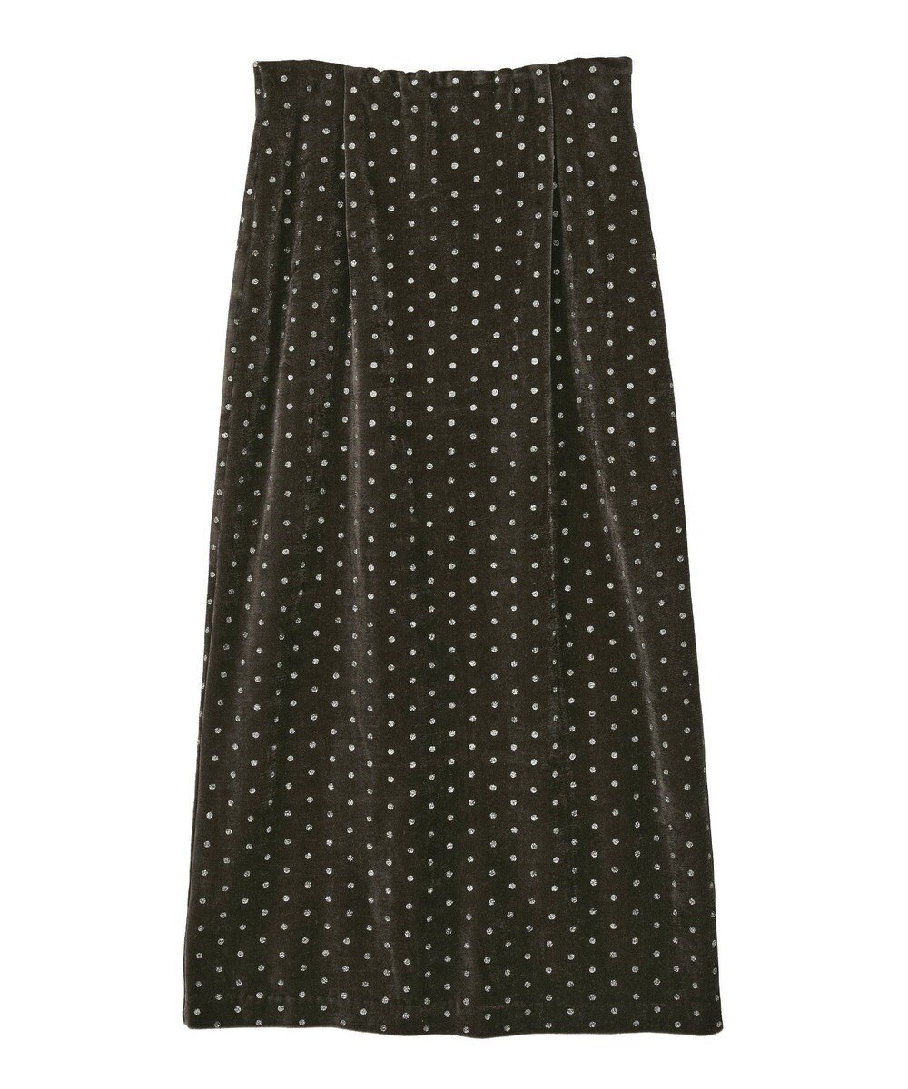 YECCA VECCA グリッタードットベロアナロースカート 