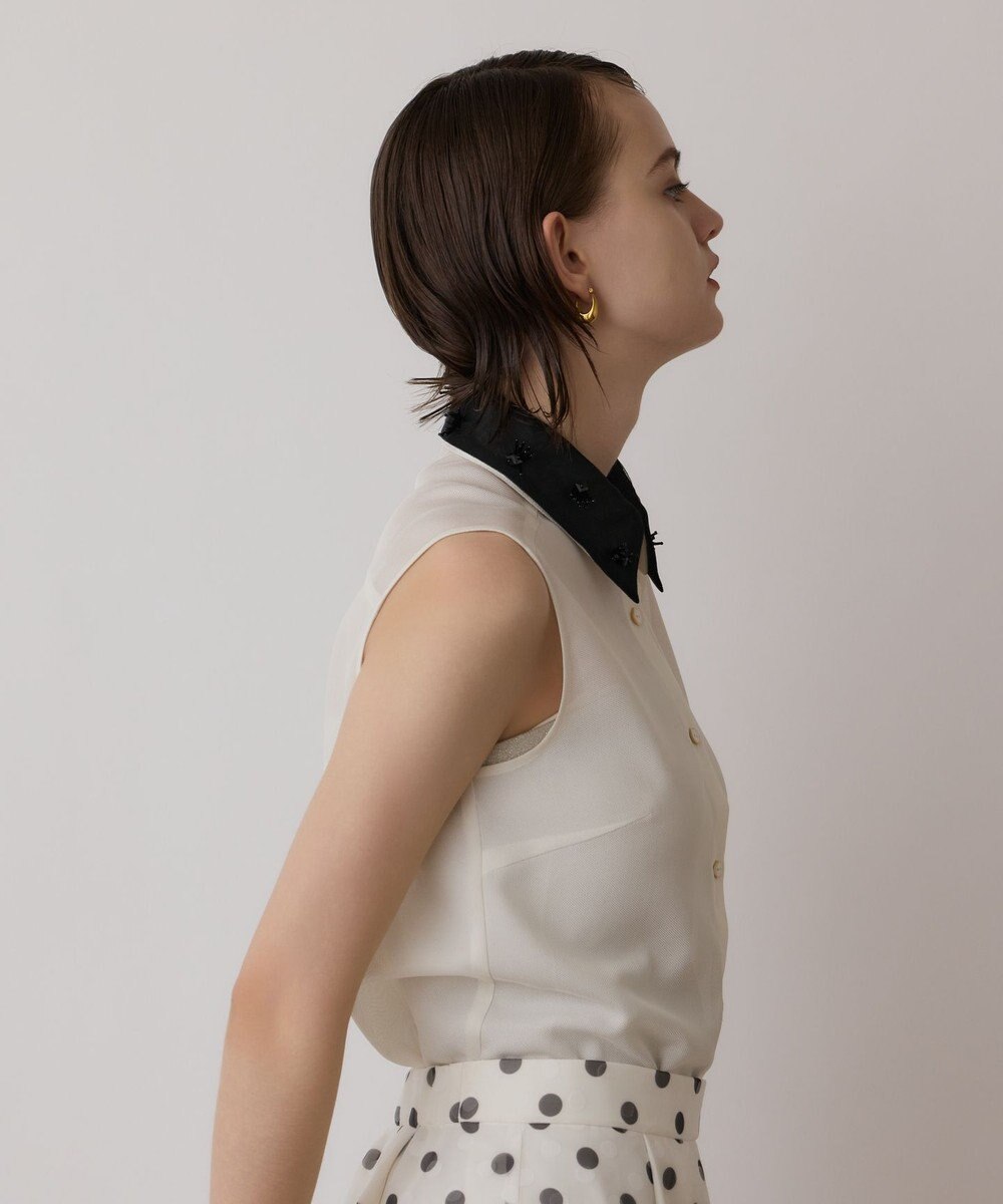 GRACE CONTINENTAL シアーメッシュノースリーブ 