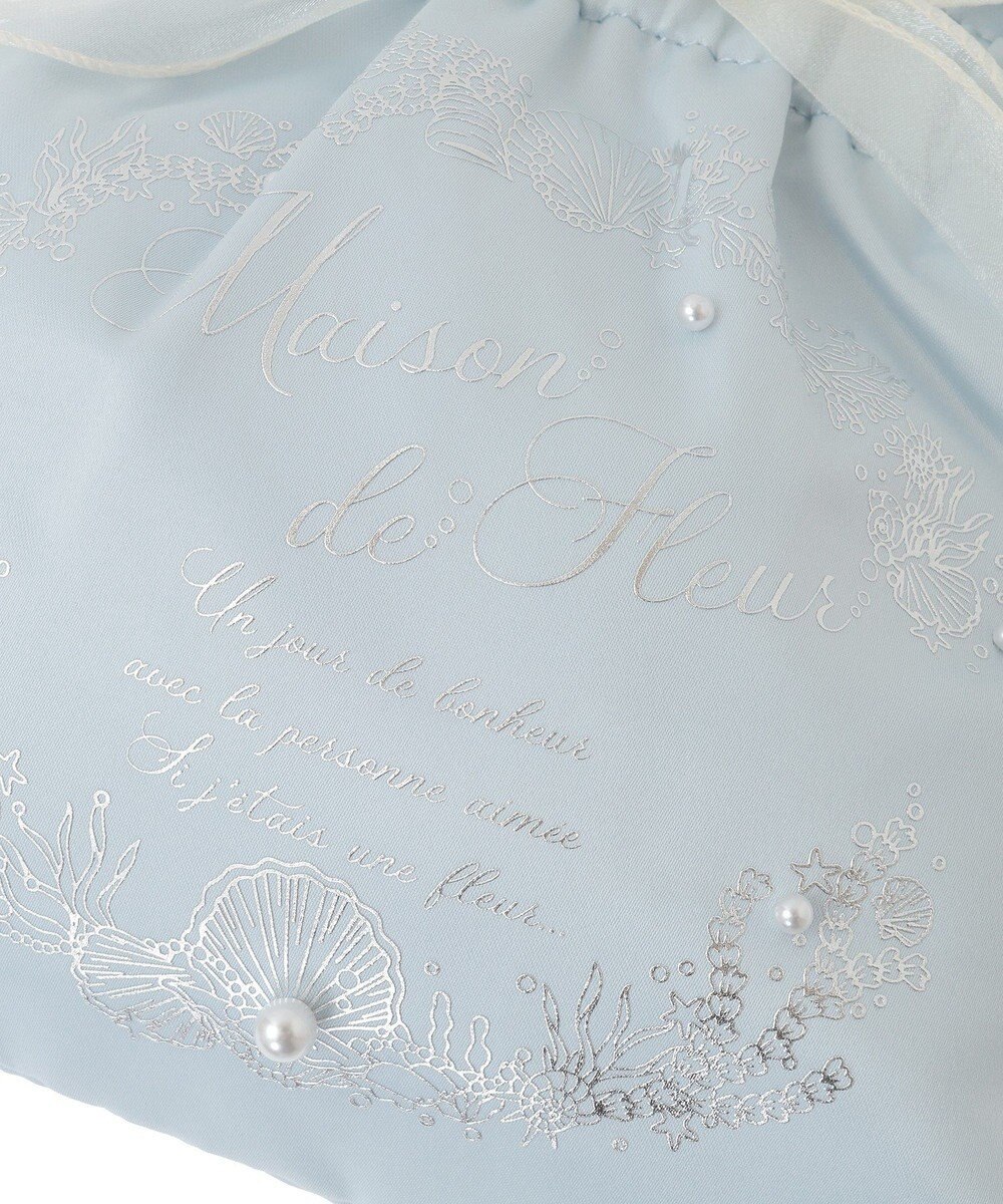 Maison de FLEUR シーシェルプリントリボン2Wayバッグ 