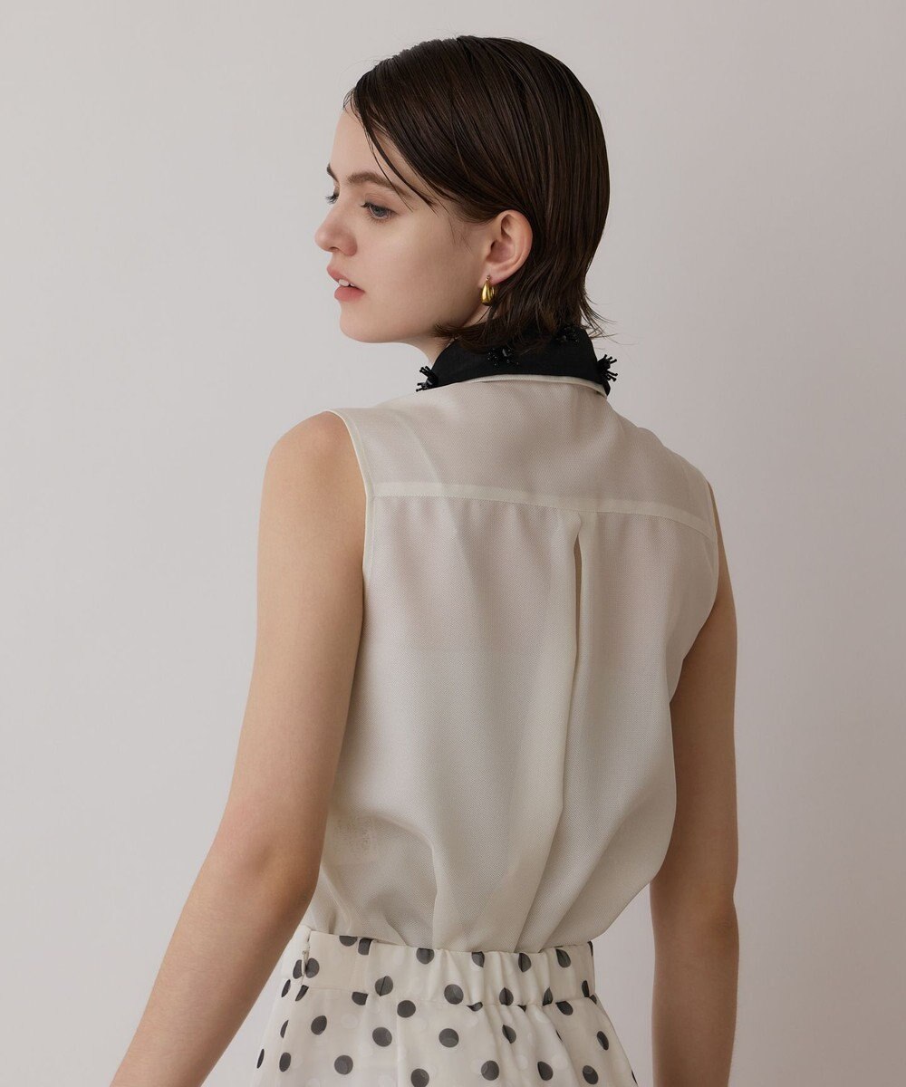 GRACE CONTINENTAL シアーメッシュノースリーブ 