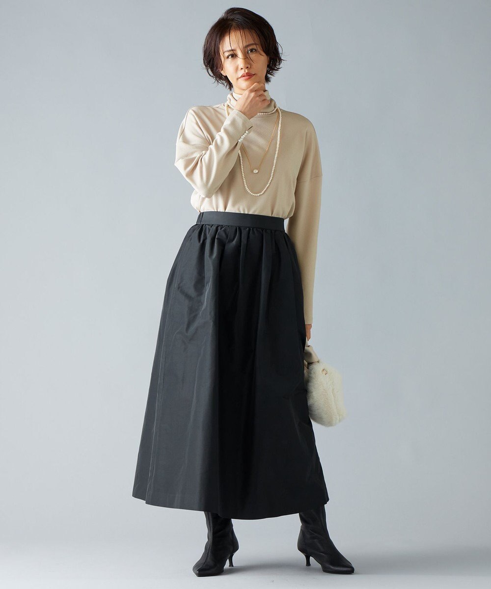 自由区 S 【洗える】ビンテージパールタートルネック カットソー 