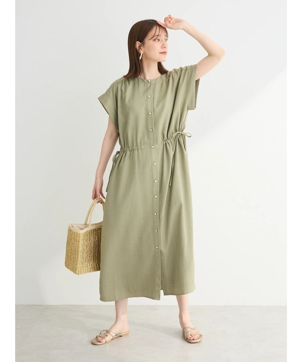Green Parks ・ＥＬＥＮＣＡＲＥ　ＤＵＥリネンライクドロストワンピース 