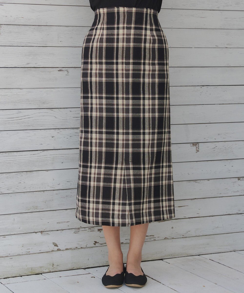 Tiaclasse 【洗える】カラミチェックスカート 