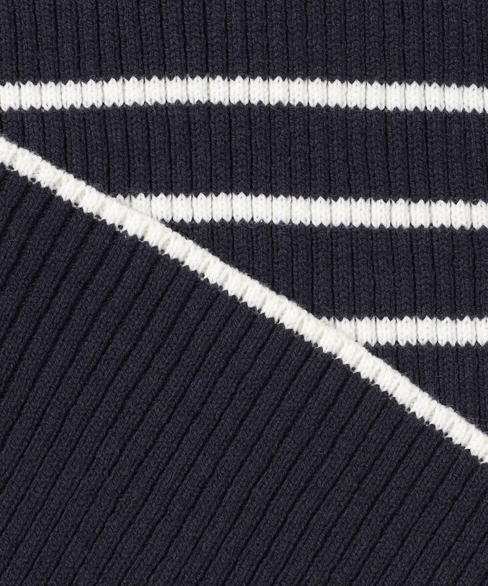 組曲 L 【WEB限定】ハイネック ゆるボーダーニット 