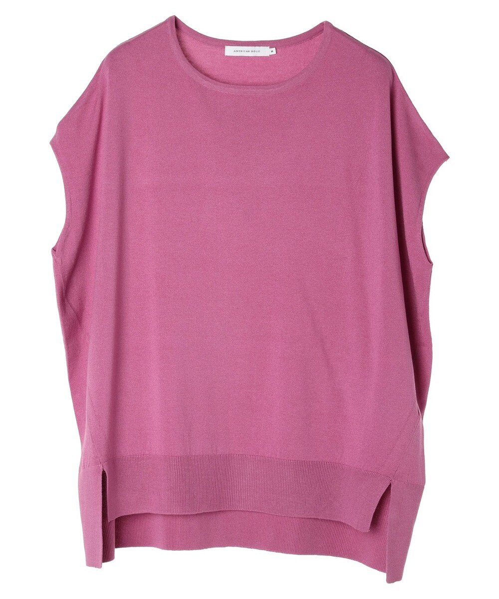 AMERICAN HOLIC 前振りニットフレンチスリーブプルオーバー 