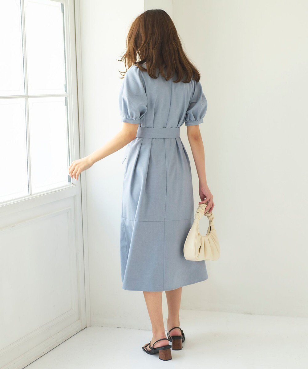 Feroux 【洗える】パフスリーブシャツ ワンピース 