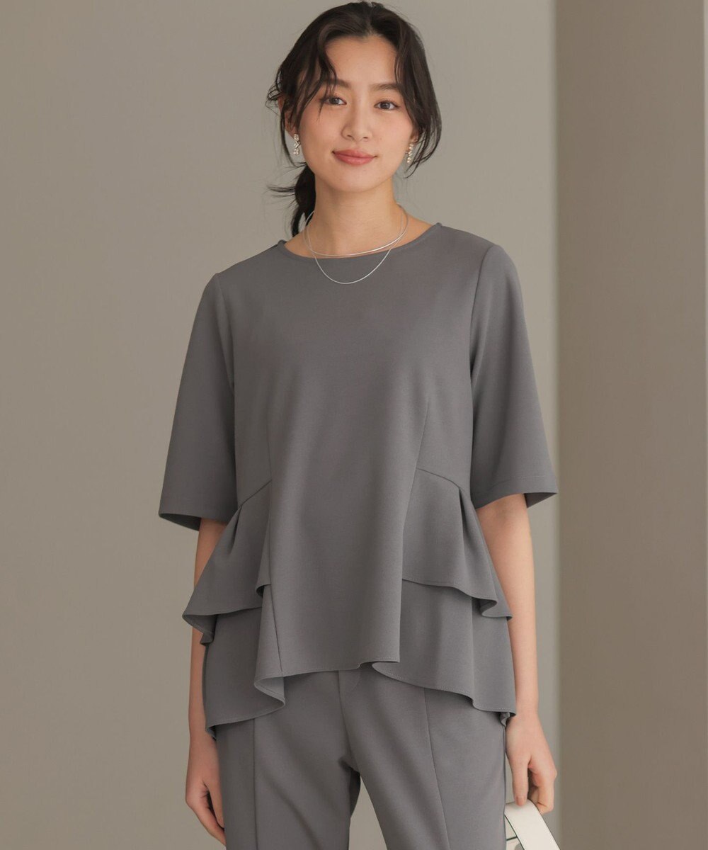 組曲 【WEB限定】ジョーゼットジャージー ティアード ブラウス 