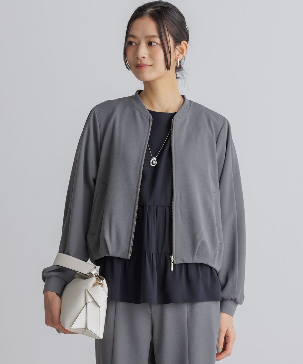 組曲 【WEB限定】ジョーゼットジャージー ブルゾン 