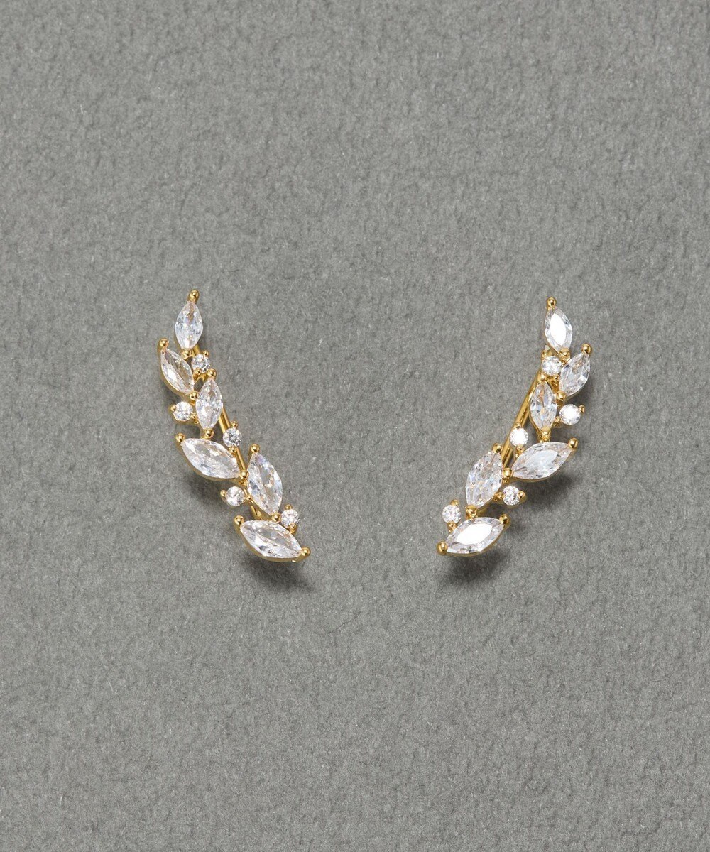 Phoebe リーフグレースビジューピアス&イヤリング　ゴールド 