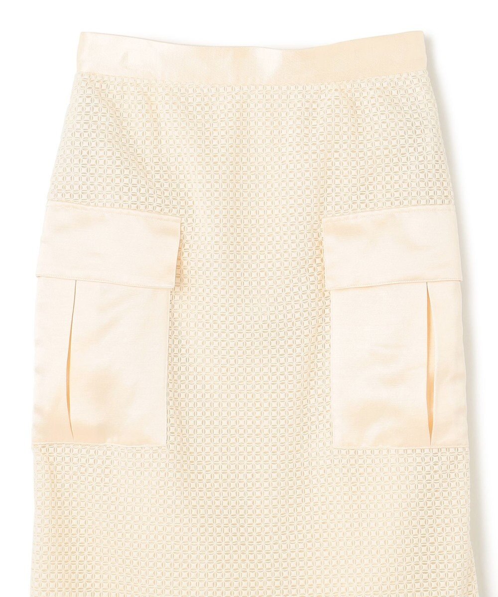 BEIGE， NIGELLA / 異素材MIXコットンレースビックポケットスカート 