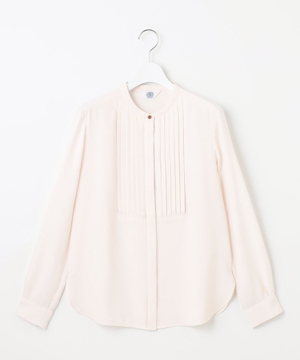 J.PRESS LADIES 【洗える】ヌーディスバックサテン バンドカラー ブラウス 