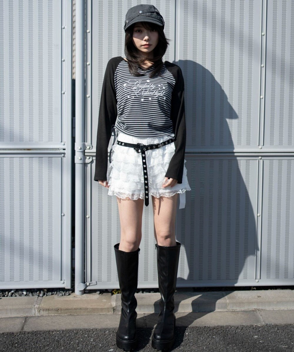 WEGO サイドドロストキーネックロンT 