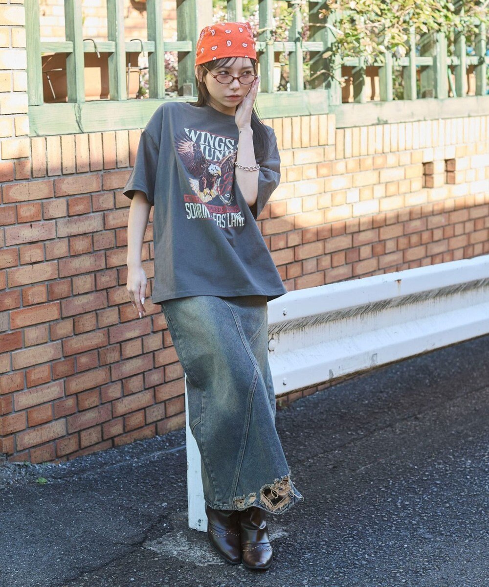 WEGO 【ユニセックス着用ITEM/SMLサイズ展開】ヴィンテージライクグラフィックT（SS） 