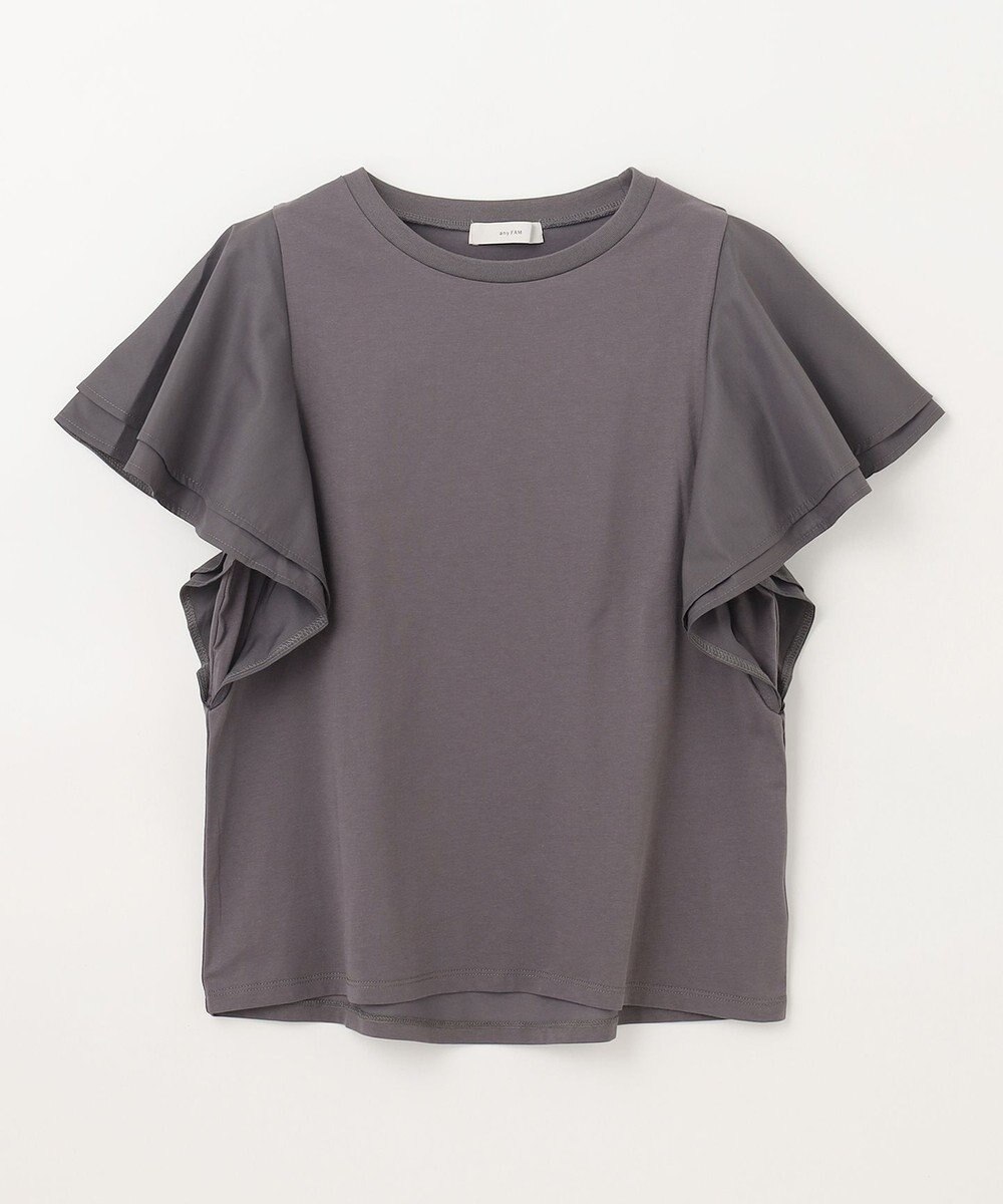 ANY 【シワになりにくい】ダブルフレアスリーブカットソー 