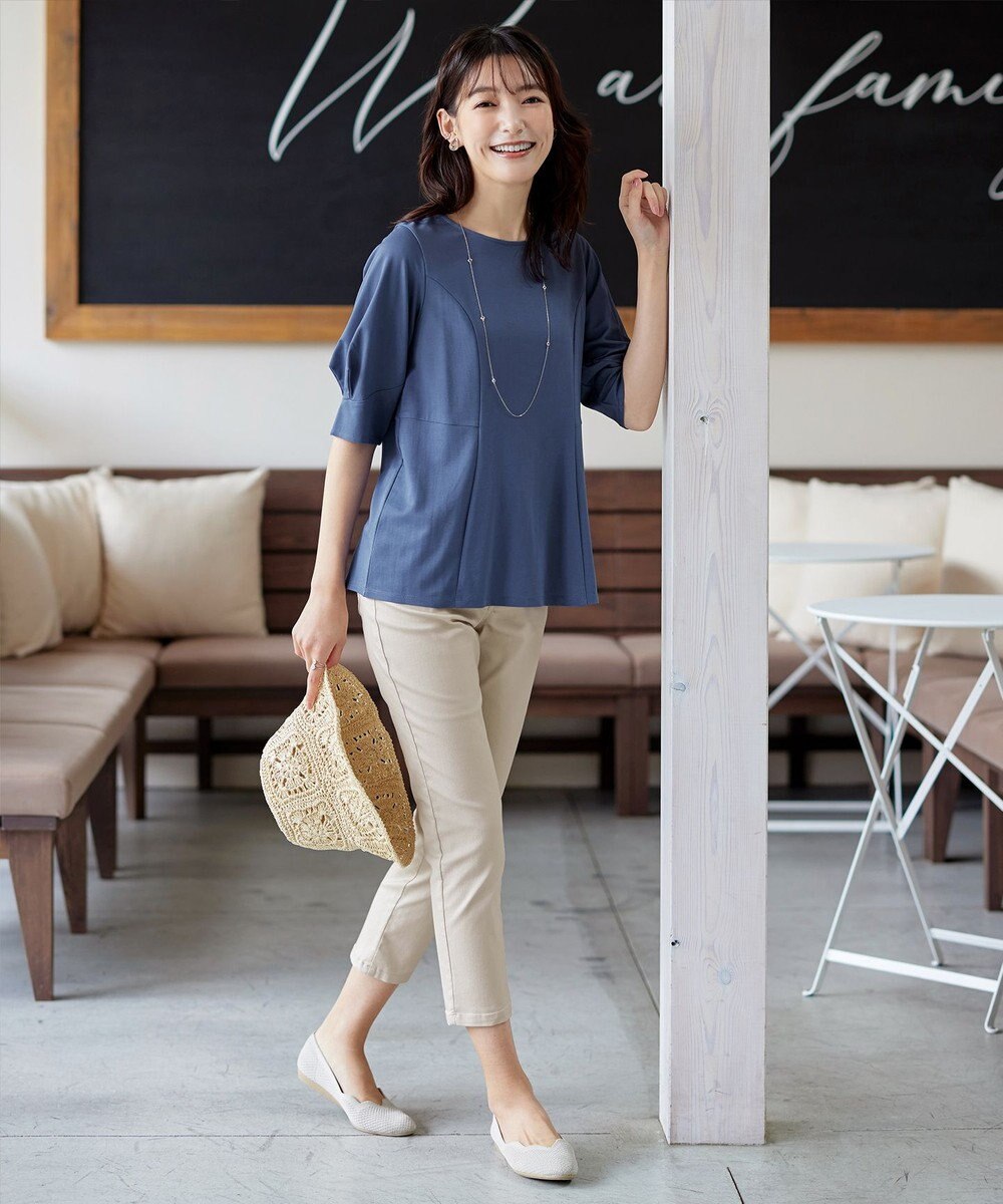 Tiaclasse L 【洗える】マトンスリーブカットソートップス 