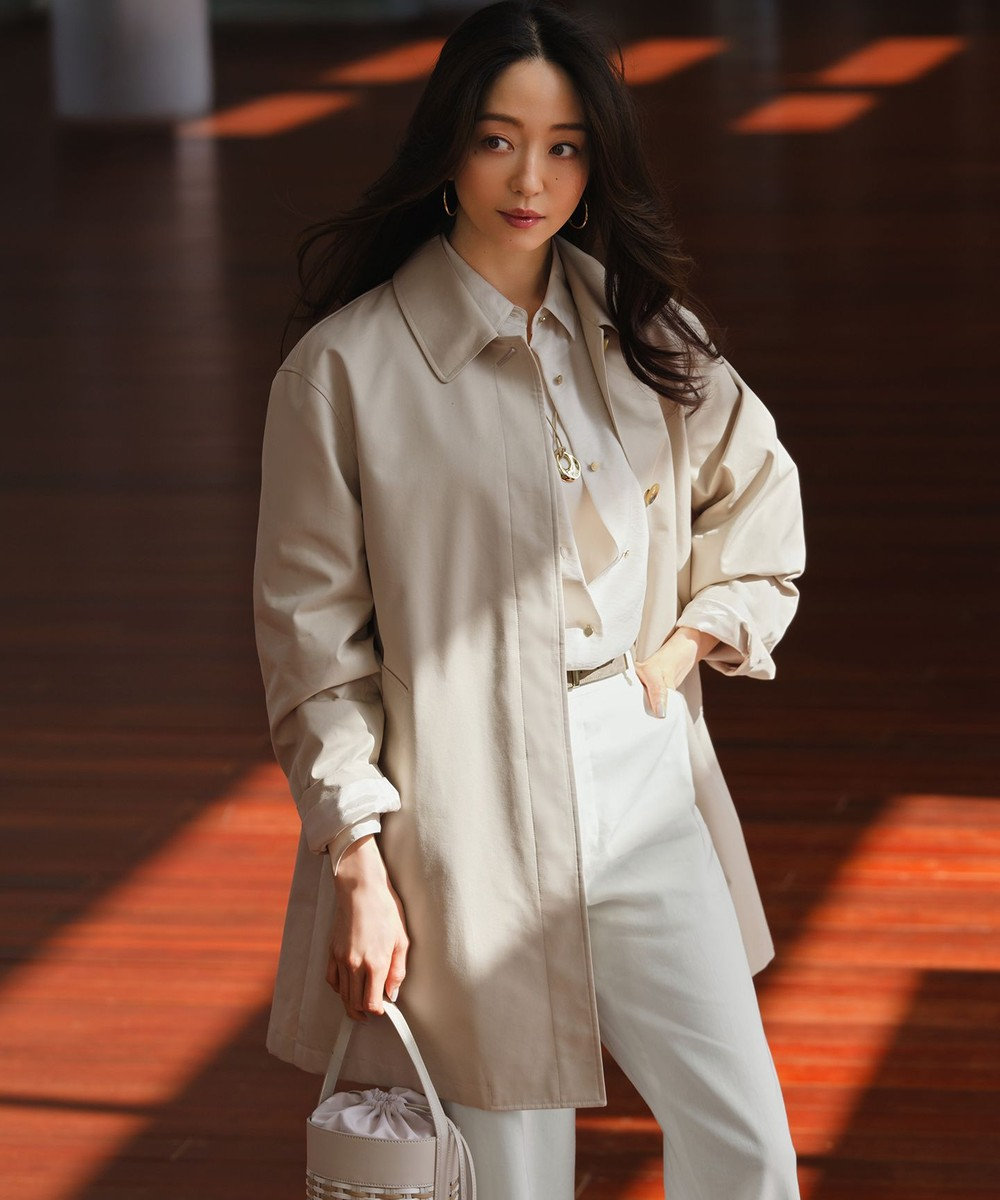 23区 L エアータンブラー TCギャバジン ステンカラー コート 