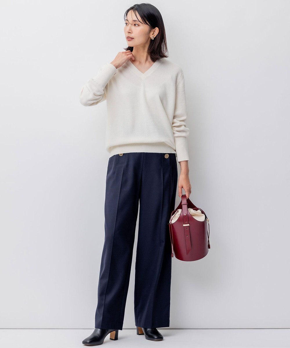 23区 【洗える】ピュアカシミヤ Vネック ニット 