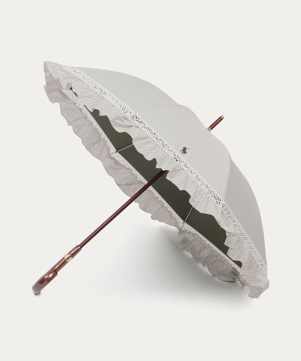 MOONBAT 【遮光/晴雨兼用日傘】POLO RALPH LAUREN(ポロ ラルフローレン) ストライプフリル 長傘 遮熱 UV 