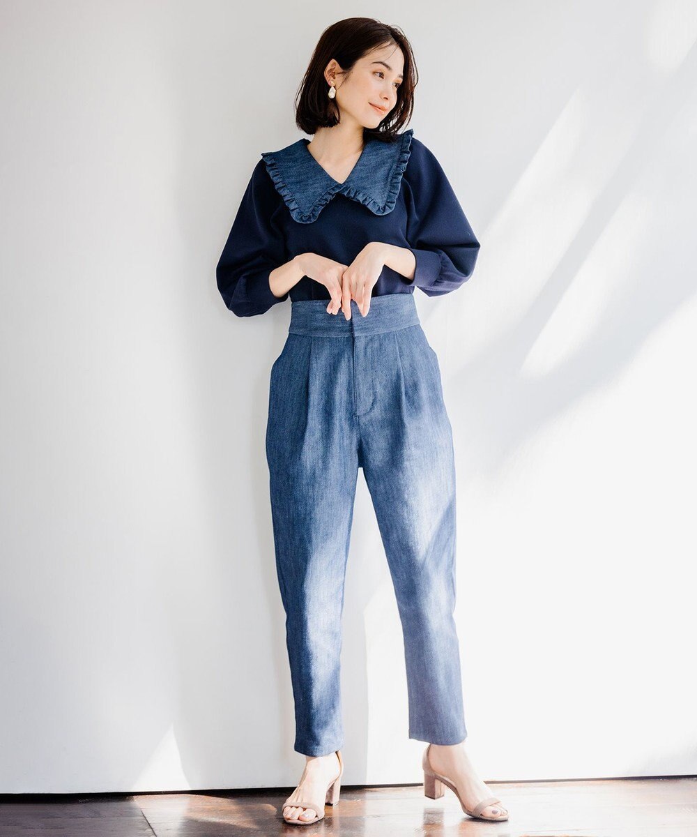 組曲 L 【組曲×setsuko sagittaire】襟付きプルオーバー ニット 