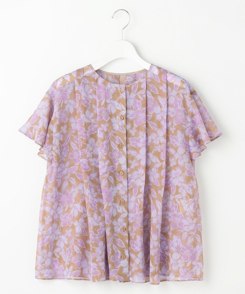 自由区 ハーバリウムフラワープリント ブラウス 