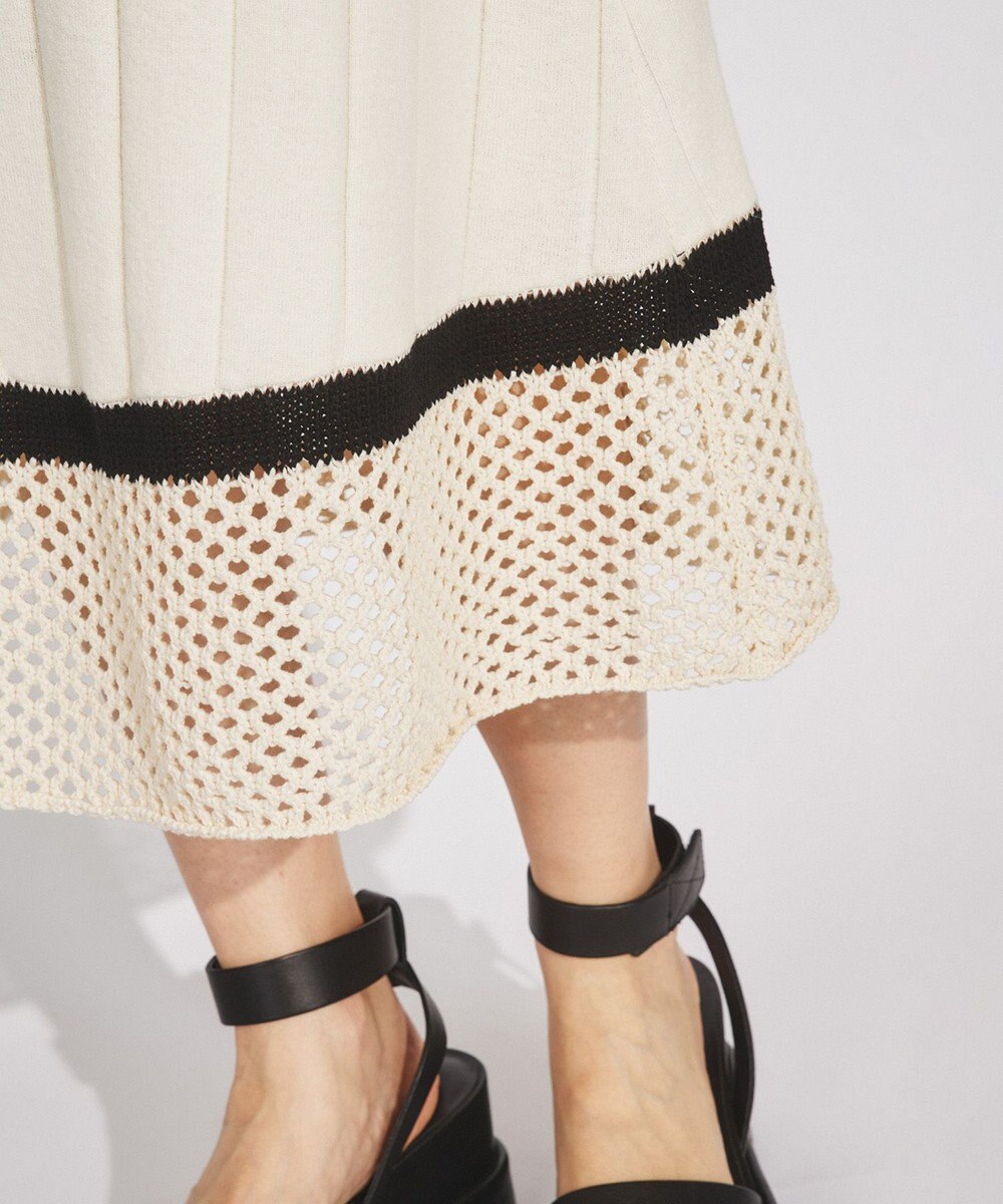 GRACE CONTINENTAL メッシュヘムニットワンピース 