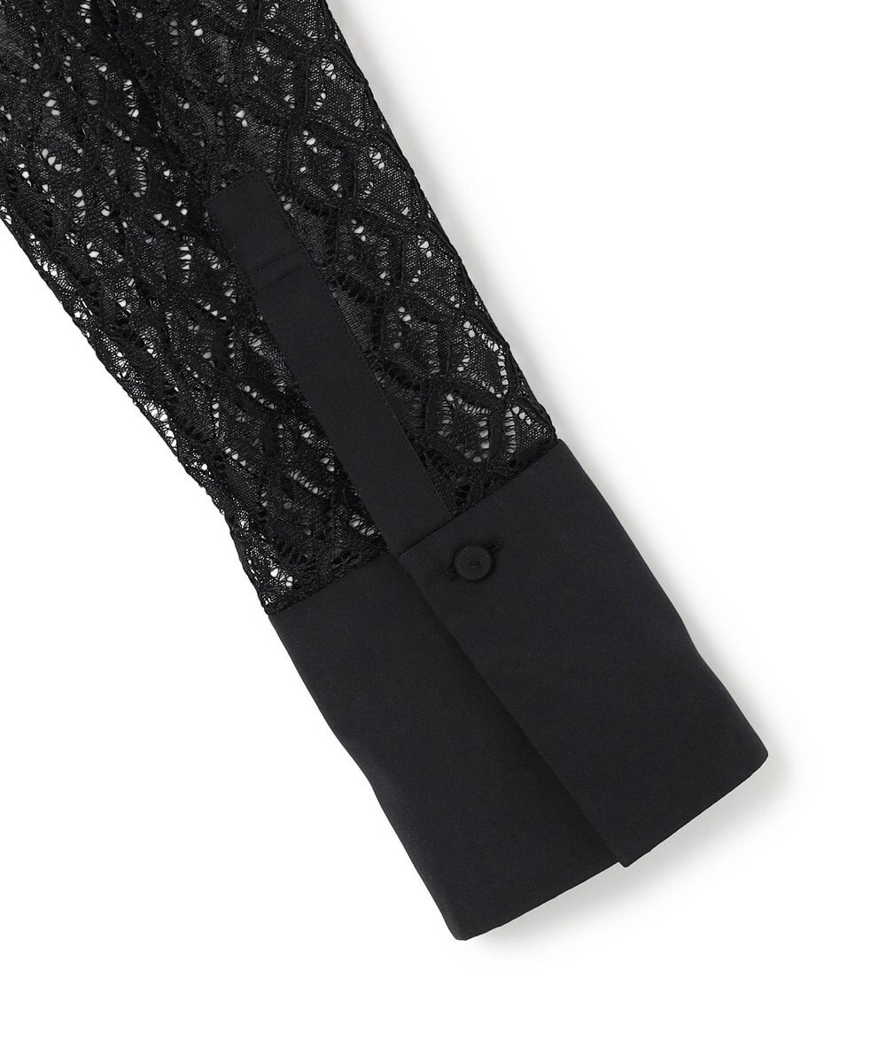 ICB 【WEB＆一部店舗限定】SustainableLace バンドカラー ブラウス 