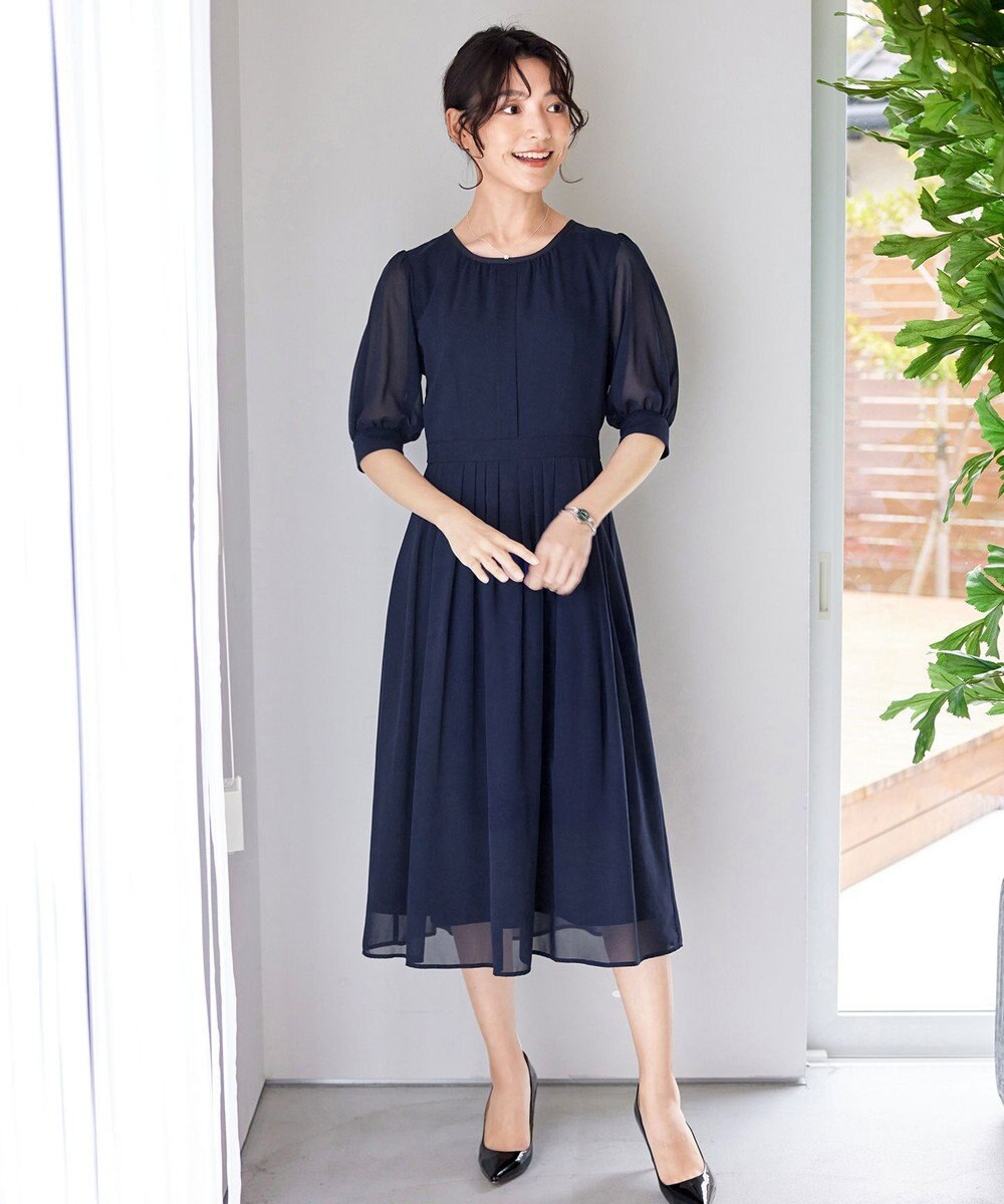 Tiaclasse 【洗える】シフォンワンピース 