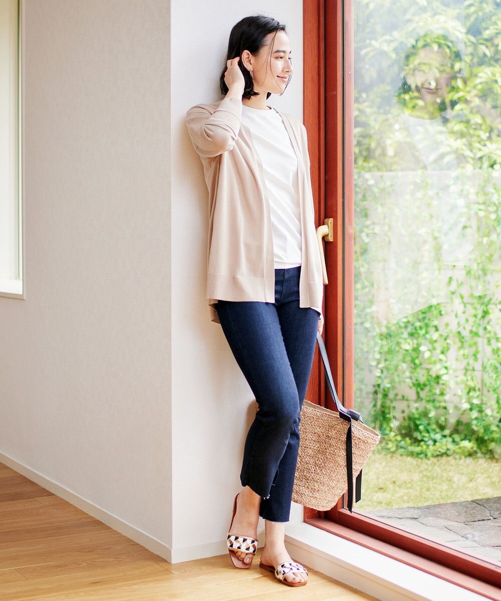 UNFILO L 【洗える】接触冷感シアーカーディガン 