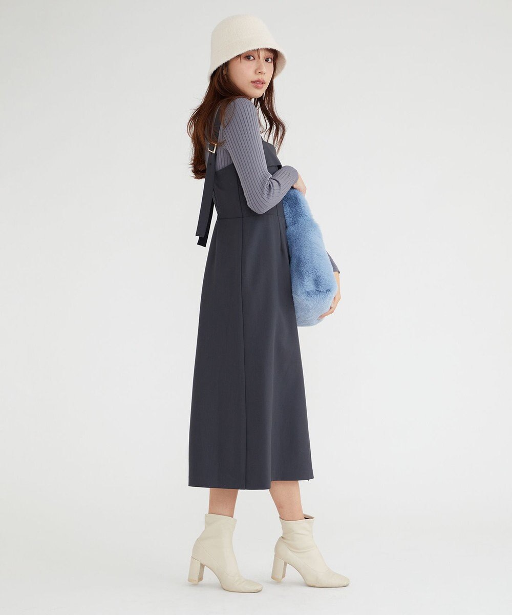 Feroux 【古畑星夏さん着用・セットアイテム】刺繍ポイント ニット × ジャンパー スカート 