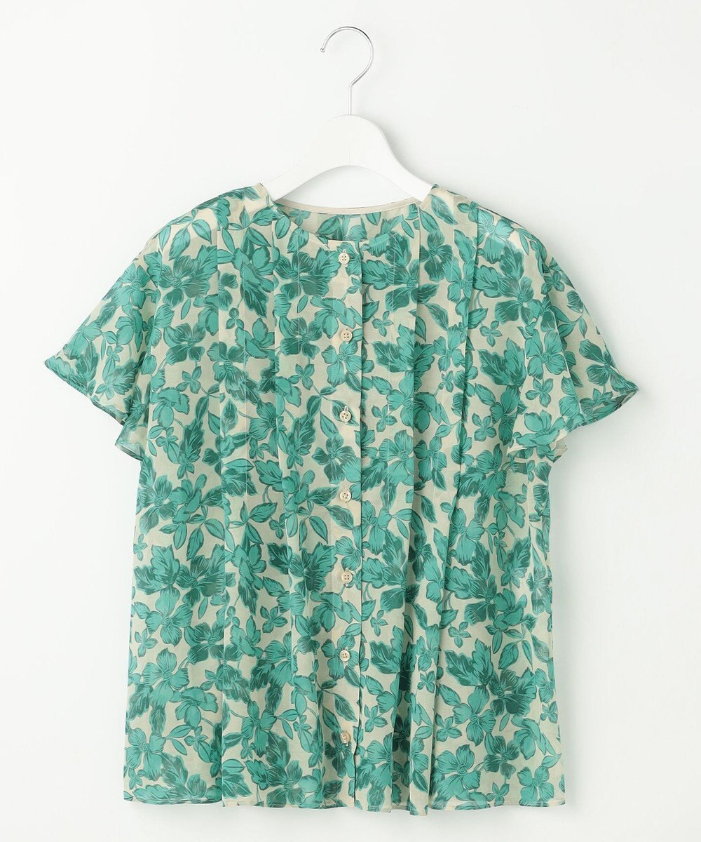 自由区 ハーバリウムフラワープリント ブラウス 