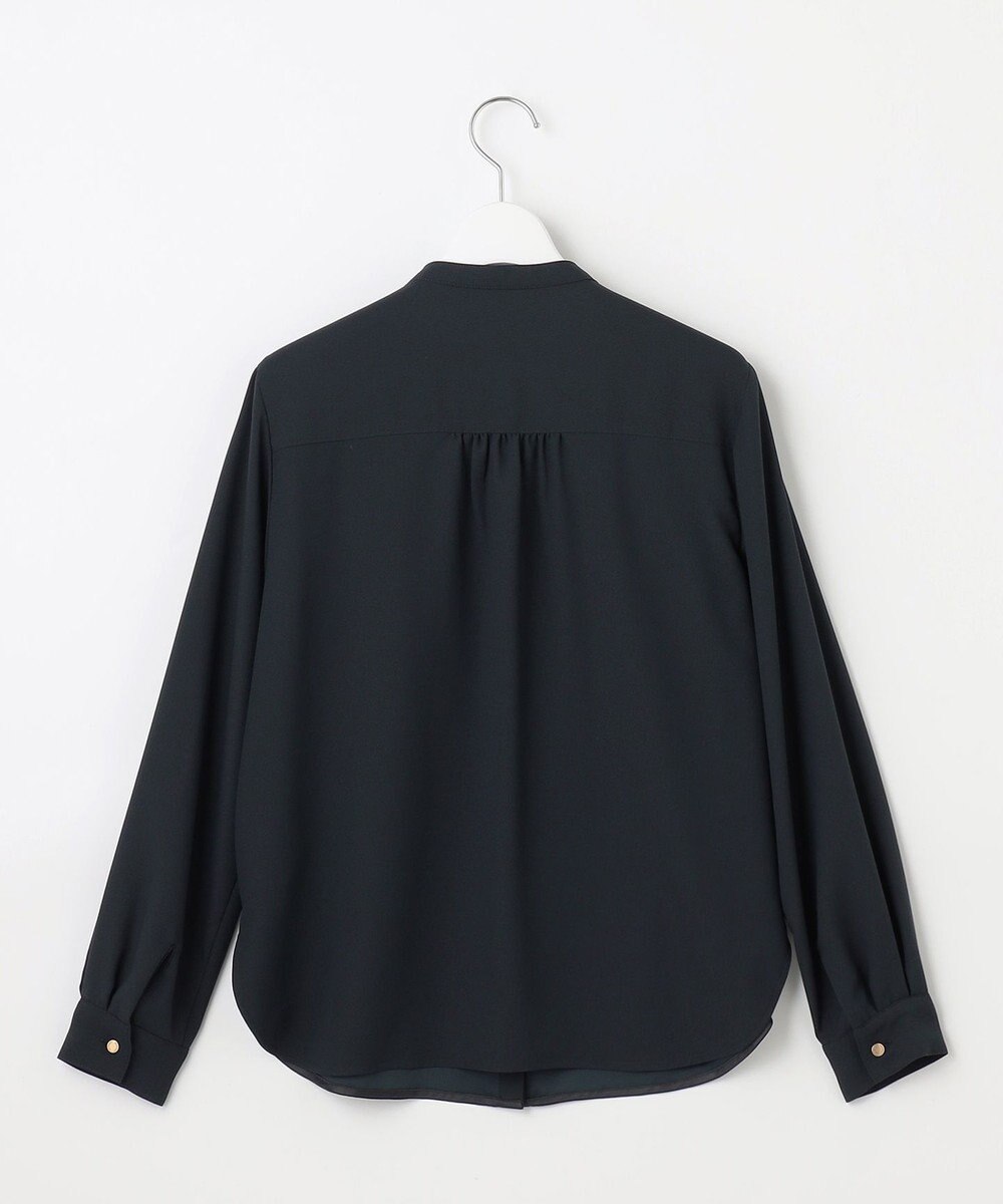 J.PRESS LADIES 【洗える】ヌーディスバックサテン バンドカラー ブラウス 