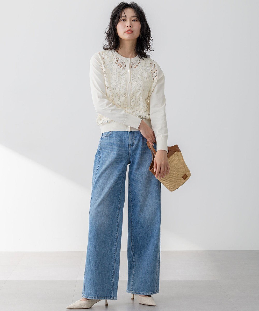 23区 【RED CARD TOKYO×23区/VERY3月号掲載】デニム ライン ワイドパンツ 