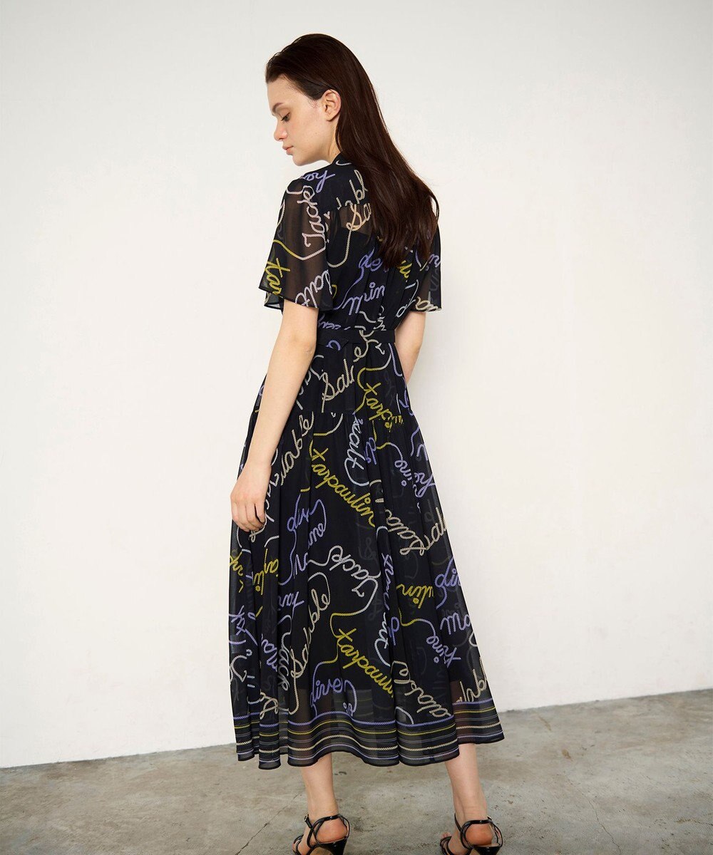 GRACE CONTINENTAL ロープロゴプリントワンピース 