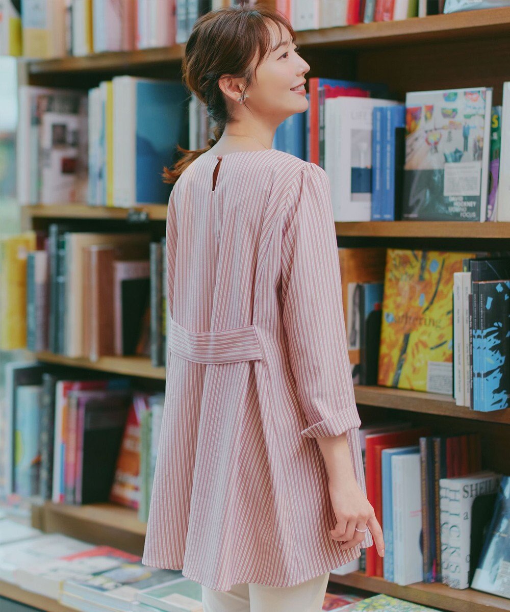 Tiaclasse L 【おのののかさん着用】半袖＆七分袖選べる袖丈バックフレアチュニック 