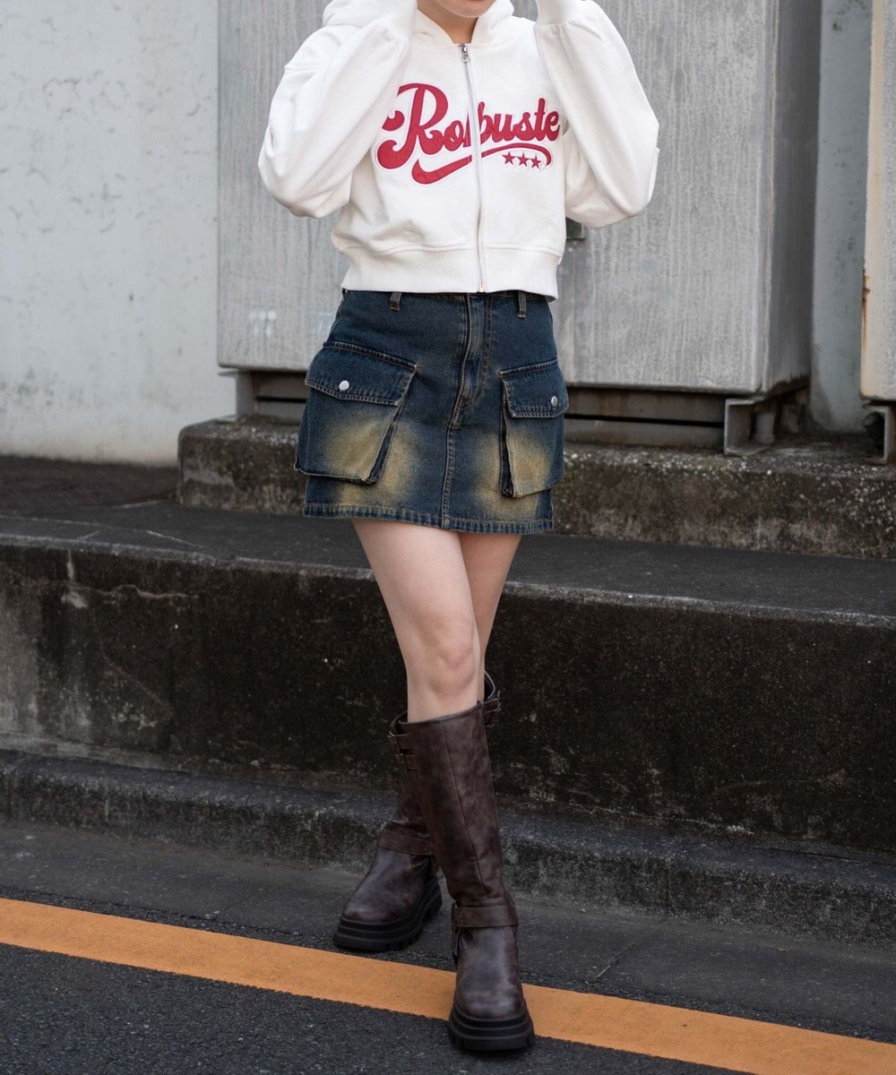 WEGO ロゴジップショートパーカー 