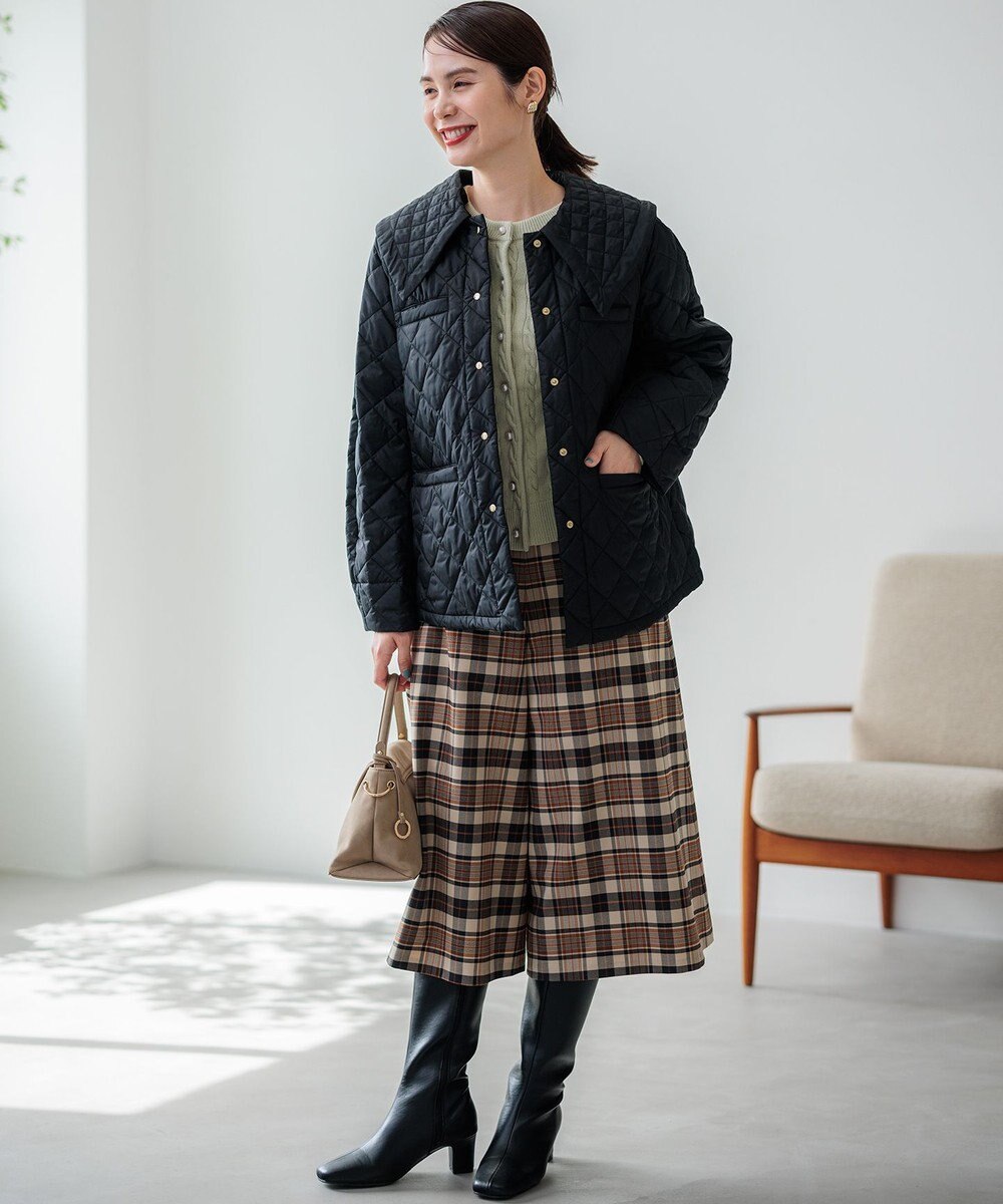 組曲 【WEB限定】ウールライクストレッチ フレアパンツ 