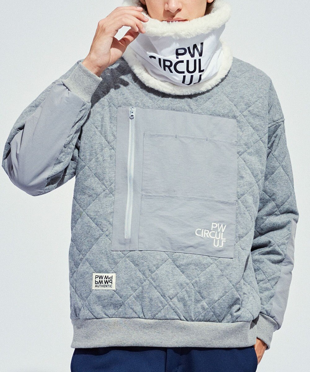 PW CIRCULUS 【裏地付き/防寒】【MEN】キルティングスエットプルオーバー 