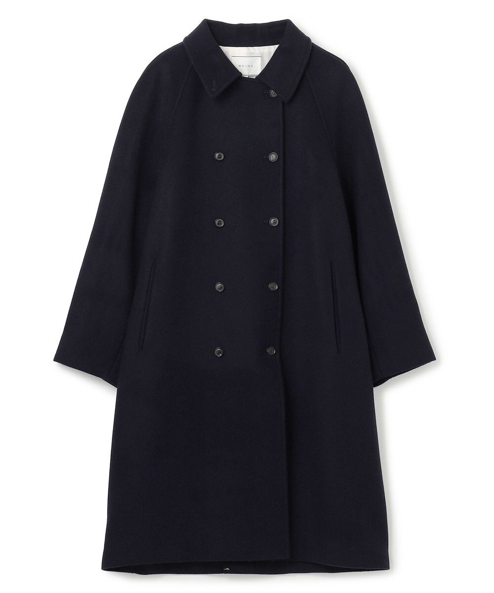 BEIGE， 【VERY NaVY12月号掲載】LABBOCK / ウール混ラグランステンカラーコート 