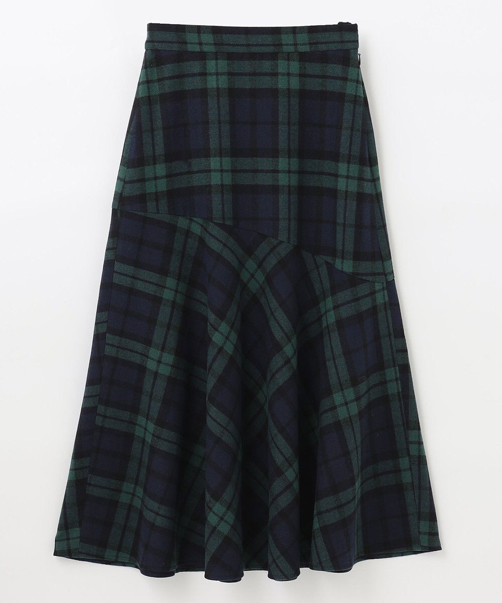 ANY 【ウエストゴム・洗える】タータンマーメイドスカート 