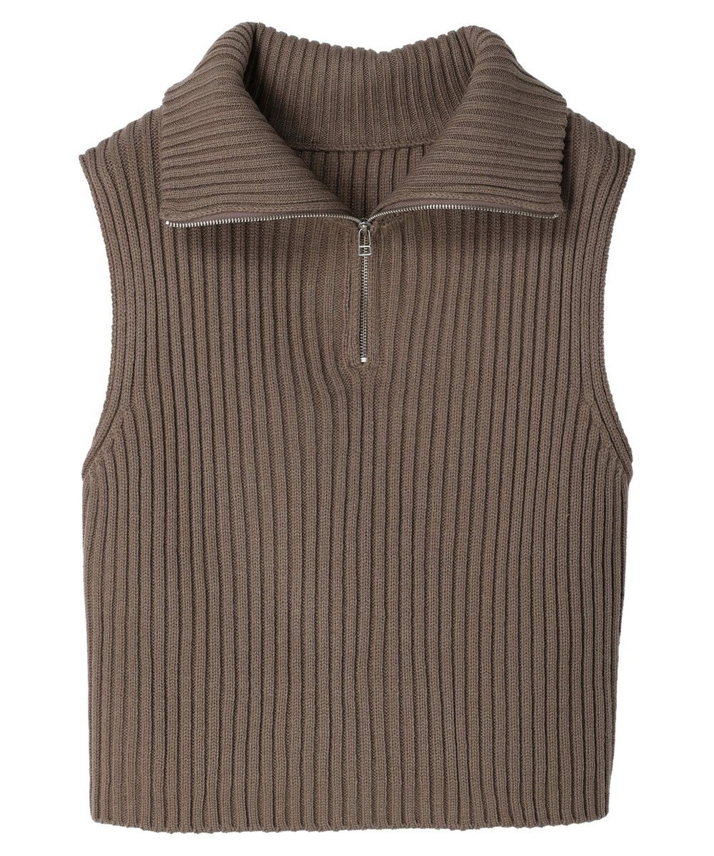 earth music&ecology ハーフジップニットベスト 