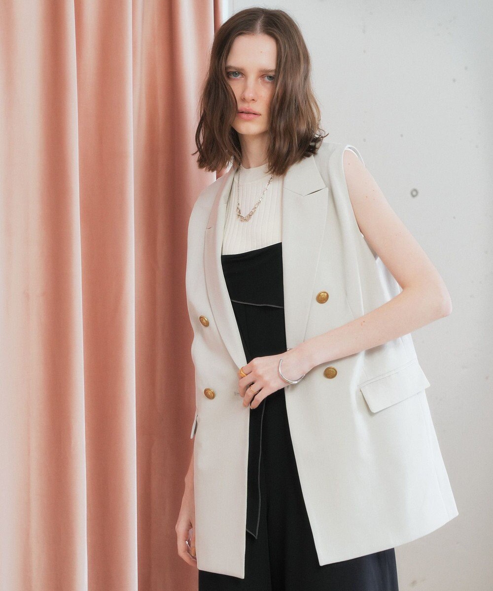 YECCA VECCA ドライタッチ金釦テーラードジレ 