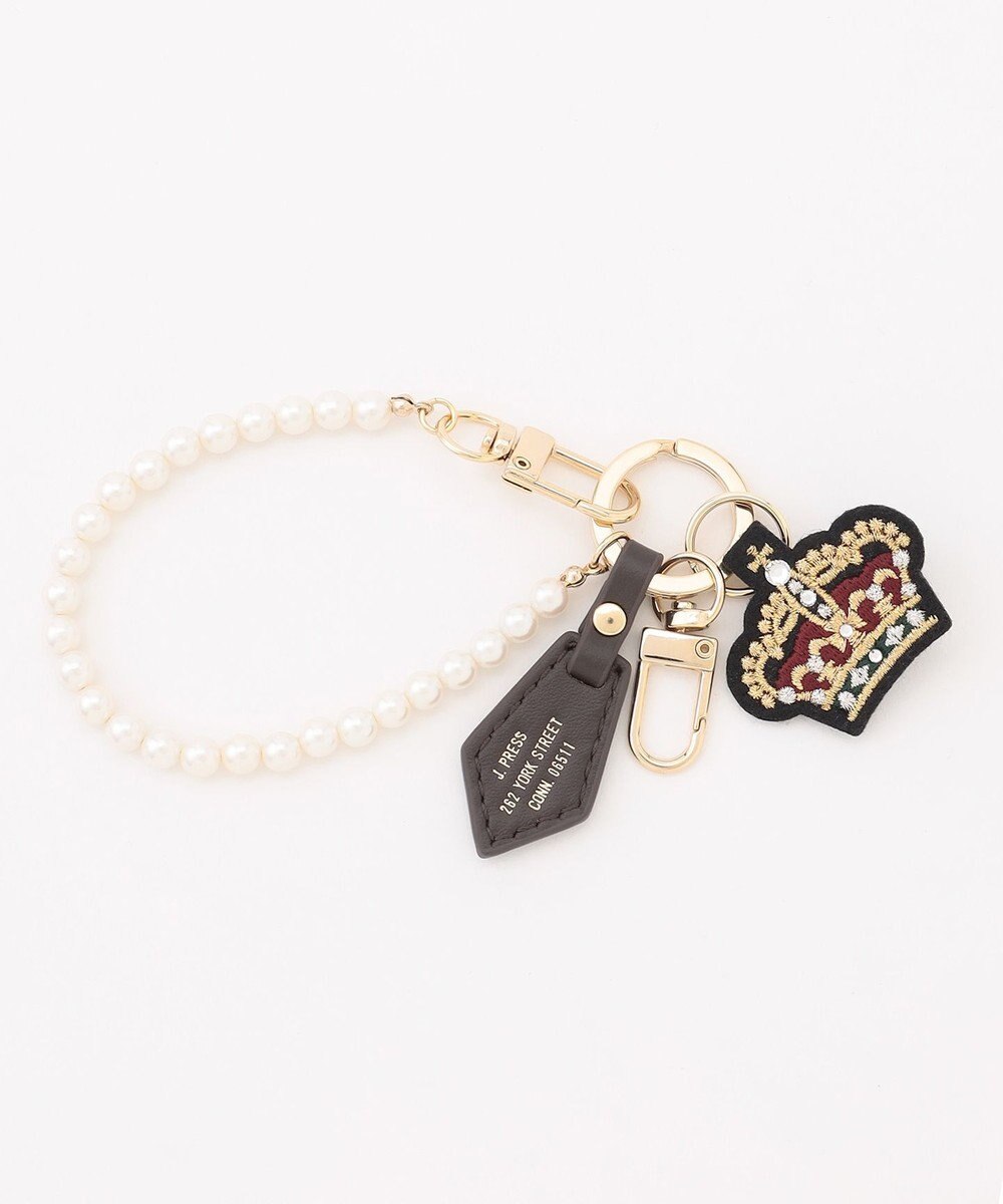 J.PRESS LADIES 【本革・2way】ワッペン バッグ チャーム 