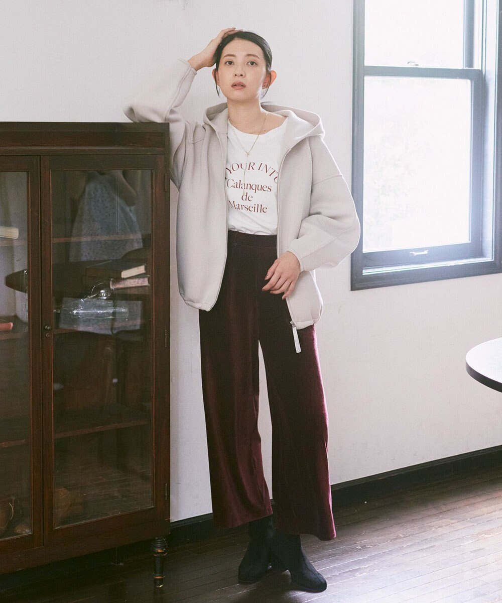 earth music&ecology 【軽量】ダンボールニットフーディーブルゾン 