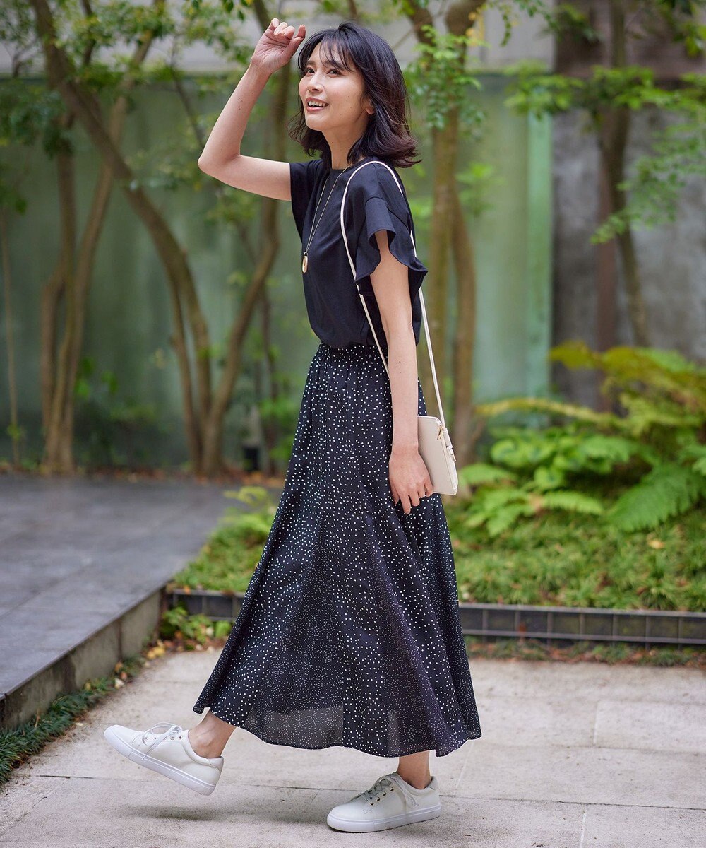 ANY 【洗濯機可能/ウエストゴム】プリントマーメイドスカート 