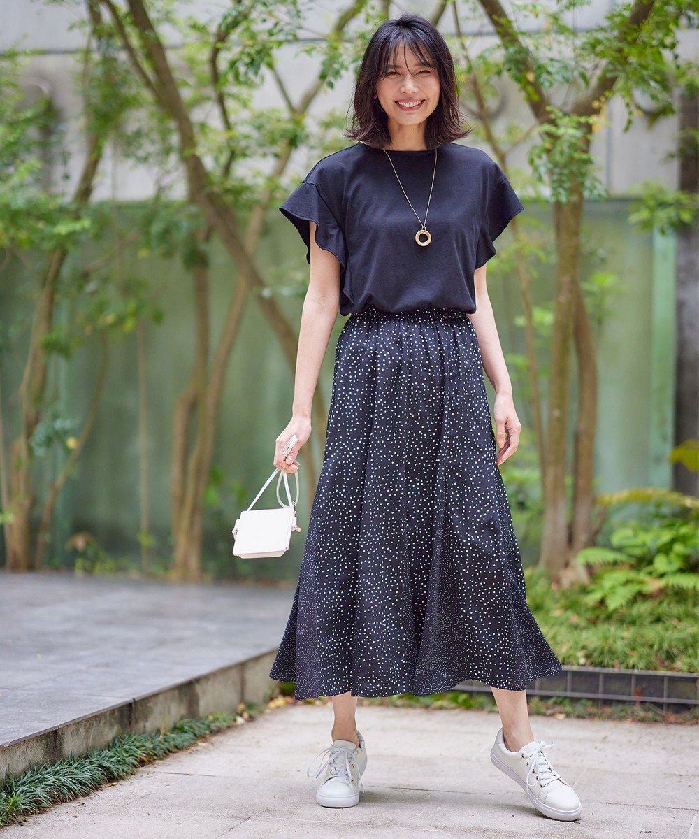 ANY 【洗濯機可能/ウエストゴム】プリントマーメイドスカート 