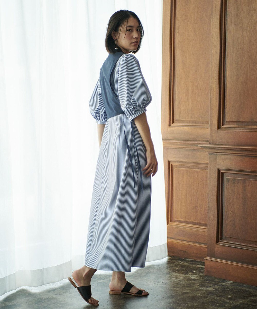 #Newans 【洗える】ピンタックベストコンビワンピース 